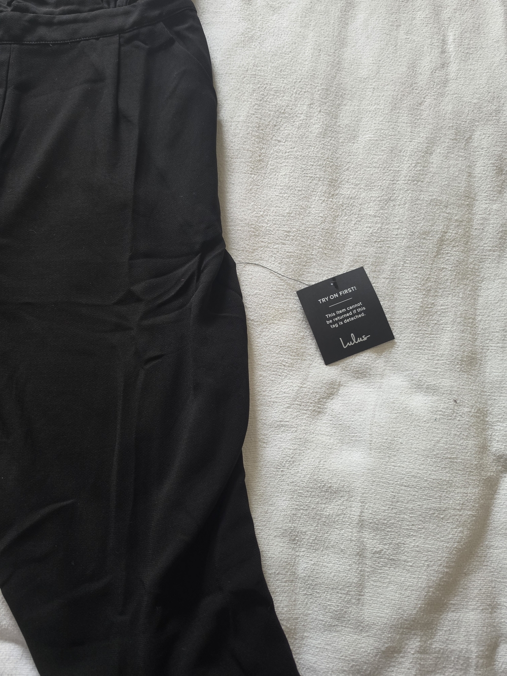 Lulu's Black Sleeveless V-Neck Wide-Leg Jumpsuit Back Lace Detail - Picture 3 of 9
